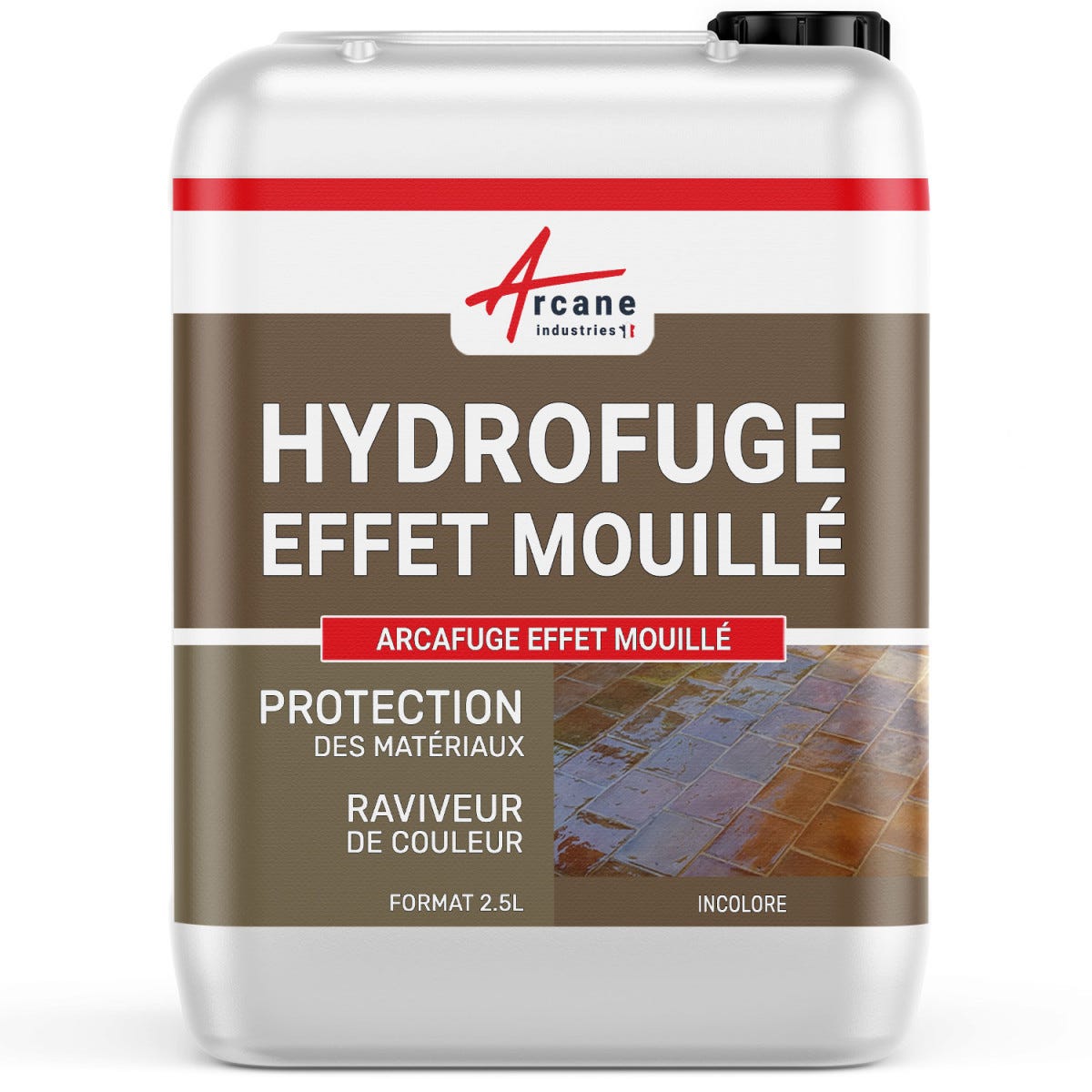 Hydrofuge Terrasse - Imperméabilisant Effet Mouillé - ARCAFUGE EFFET MOUILLÉ - 2.5 L (jusqu'à 25 m²) - - ARCANE INDUSTRIES 3