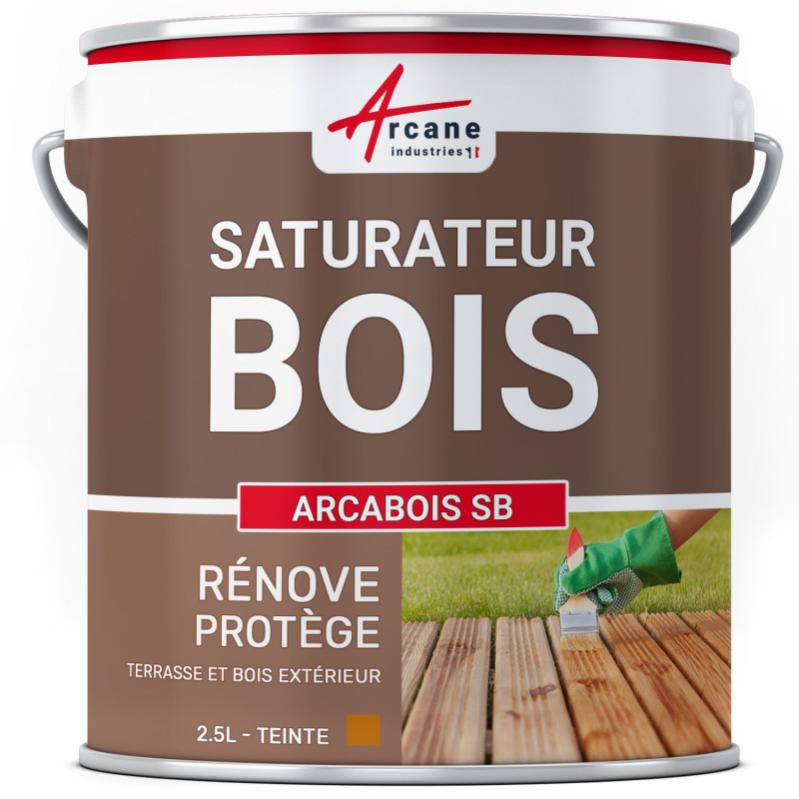 Saturateur Bois Naturel : Arcabois - Pin D'oregon (teinte Orangé) - 2.5l (jusqu A 12.5m²) - Arcane Industries