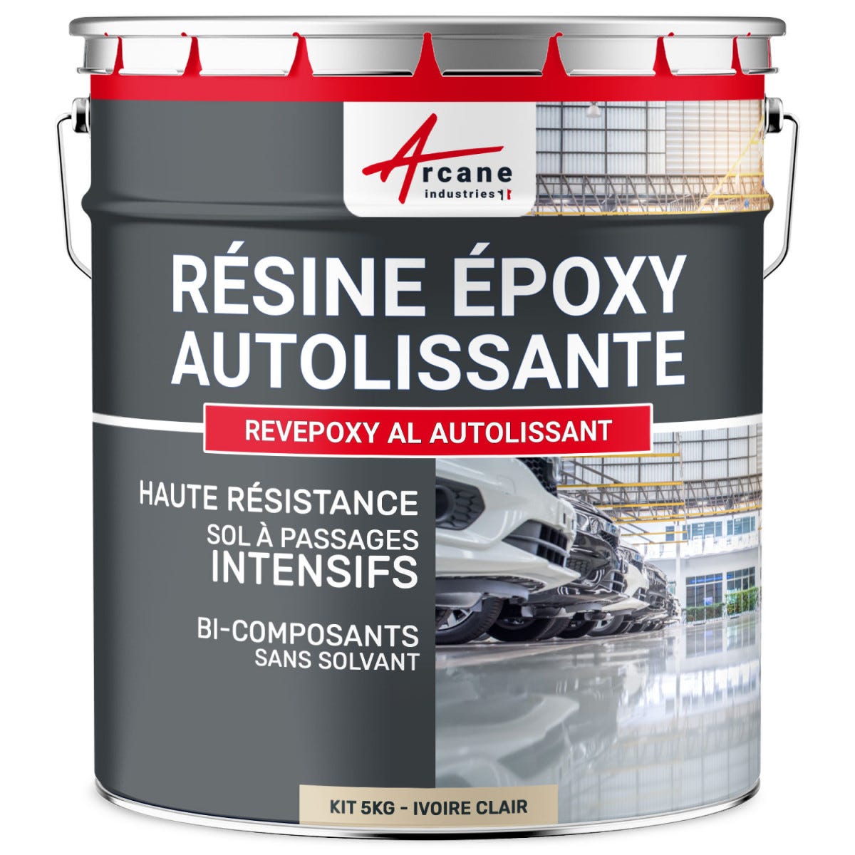 Résine epoxy autolissante sols - REVEPOXY AL Ivoire Claire - RAL 1015 - 5 kgARCANE INDUSTRIES 0