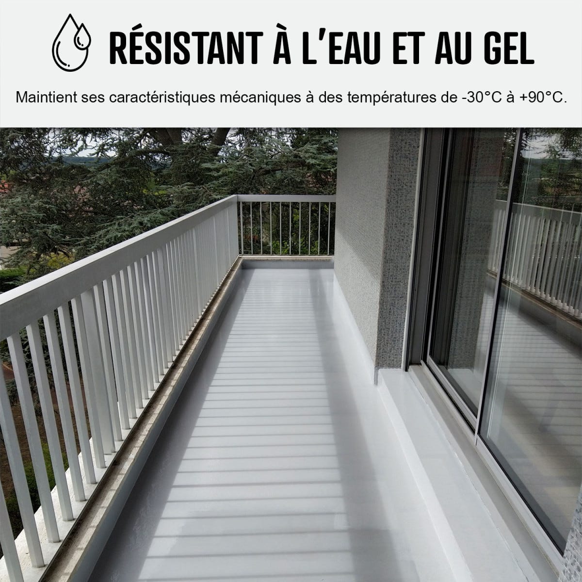 Résine d'étanchéité - réparation terrasse - 10 m², circulation privée, support non poreux - Transparent - Finition Brillante - ARCANE INDUSTRIES 2