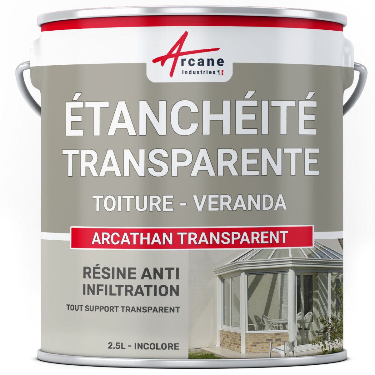 étanchéité Transparente Véranda Tuile Verre Polycarbonate Peinture Résine -  - 2.5 L - Arcane Industries ❘ Bricoman