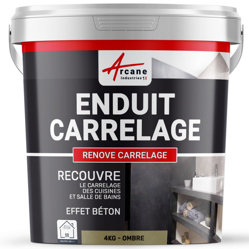 Enduit Carrelage Pour Mur Et Sol - Renove Carrelage - Ombre - Kit 4 Kg - 2.6m² Pour 2 Couches - Arcane Industries