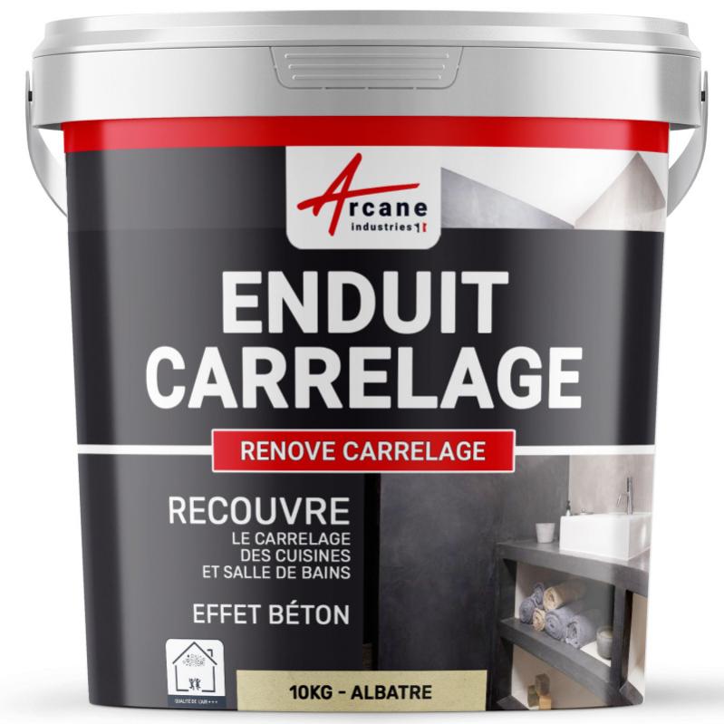 Enduit Carrelage Pour Mur Et Sol - Renove Carrelage - Albatre - Kit 10 Kg - 6.5m² Pour 2 Couches - Arcane Industries