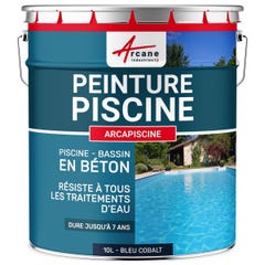Peinture Piscine Béton - 12 Couleurs - Haute Resistance 7 Ans - Arcapiscine - Bleu Cobalt - Ral 5013 - 10 L