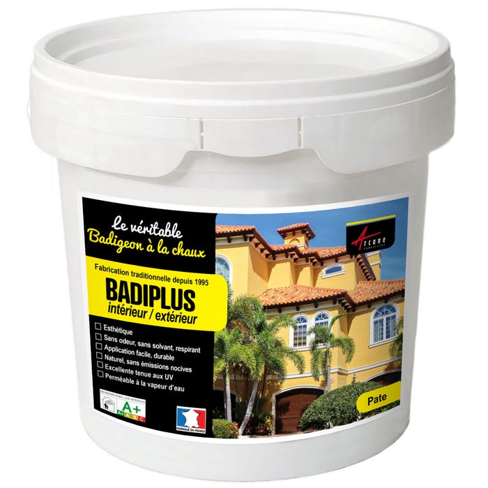 Badigeon à la chaux intérieur extérieur - BADIPLUS - 5 kg (jusqu'à 25 m²) - Calvi Beige Rosé - ARCANE INDUSTRIES 2