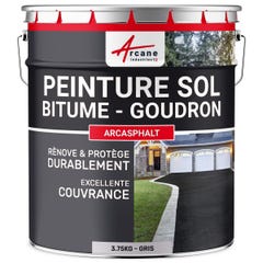 Peinture Bitume, Goudron, Enrobé - ARCASPHALT - 3.75 kg (jusqu a 7.5 m² en 2 couches) - Gris - ARCANE INDUSTRIES 0