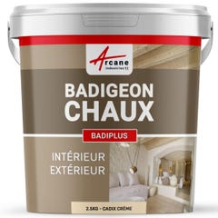 Badigeon à la chaux intérieur extérieur - BADIPLUS - 2.5 kg (jusqu'à 12.5 m²) - Cadix Crème - ARCANE INDUSTRIES 4