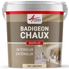 Badigeon à la chaux intérieur extérieur - BADIPLUS - 2.5 kg (jusqu'à 12.5 m²) - Cadix Crème - ARCANE INDUSTRIES