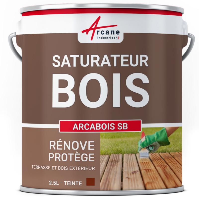 Saturateur Bois Naturel : Arcabois - Acajou (teinte Rouge) - 2.5l (jusqu A 12.5m²) - Arcane Industries