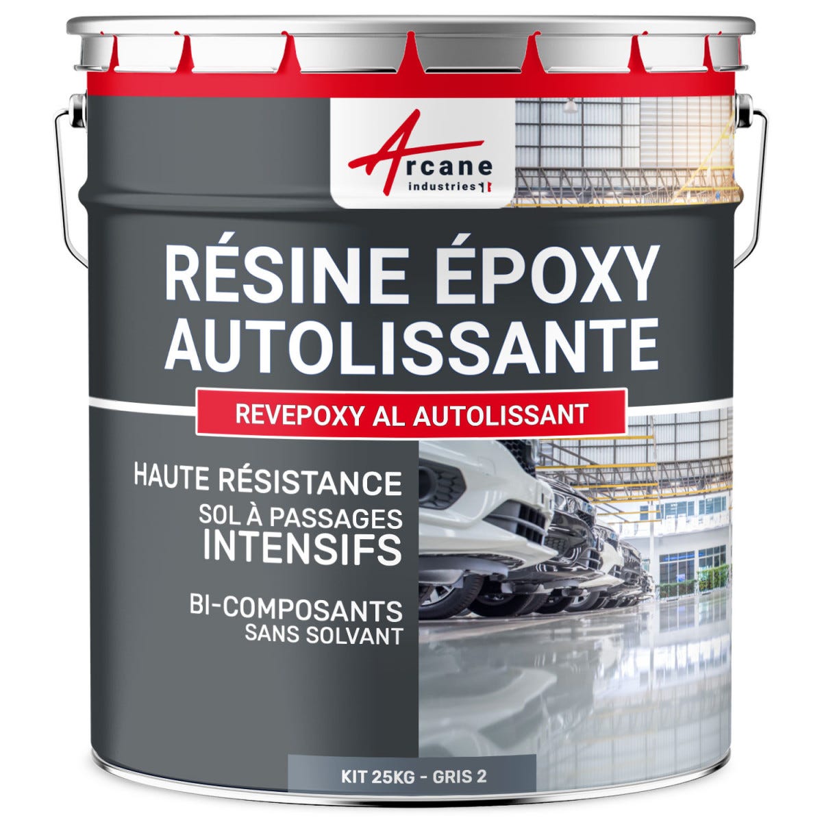 Résine epoxy autolissante sols - REVEPOXY AL Gris 2 - RAL 7046 - 25 kgARCANE INDUSTRIES 0