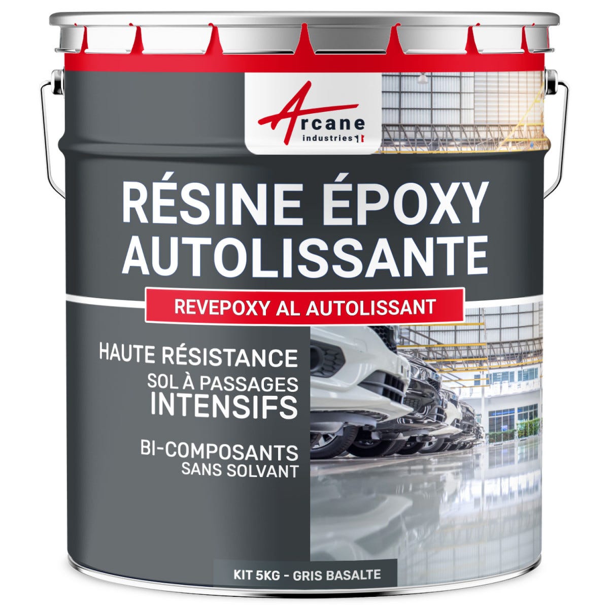 Résine epoxy autolissante sols - REVEPOXY AL Gris Basalte - RAL 7012 - 5 kgARCANE INDUSTRIES 0