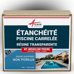 Résine d'étanchéité pour piscine carrelée - KIT ARCACLEAR PISCINE - 10 m², support non poreux - Transparent - ARCANE INDUSTRIES 0