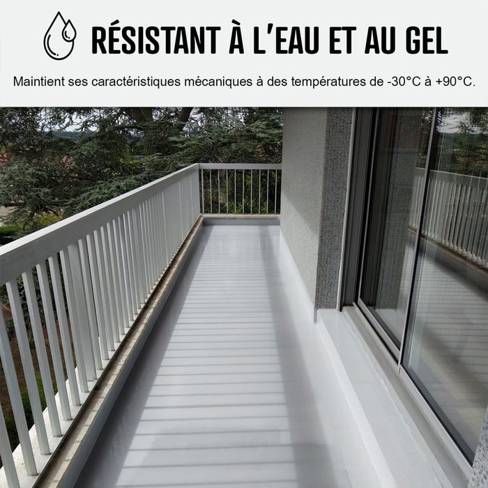 Résine d'étanchéité - réparation terrasse - 10 m², circulation publique support non poreux - Transparent - Finition Brillante - ARCANE INDUSTRIES 2