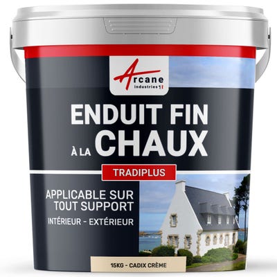 Enduit fin à la chaux - TRADIPLUS - 15 kg (jusqu'à 14 m²) - Cadix Crème - ARCANE INDUSTRIES 0