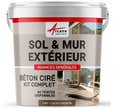KIT BETON CIRE EXTERIEUR : Pour sol, mur, terrasse, balcon, escalier - 10 m² (en 2 couches) - Cacao Marron