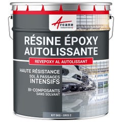 Résine Epoxy Autolissante Sols - Revepoxy Al - Gris 2 - Ral 7046 - 5 Kg - Arcane Industries