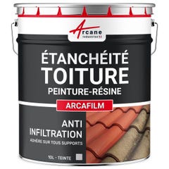 Résine étanchéité Coloré - Revêtement Pour Toiture Et Tuile : Arcafilm - Gris - 10 L - Arcane Industries