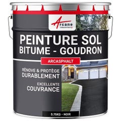 Peinture Bitume, Goudron, Enrobé - ARCASPHALT - 3.75 kg (jusqu a 7.5 m² en 2 couches) - Noir - ARCANE INDUSTRIES