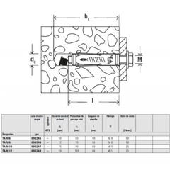 Chevilles à douille acier électrozingué pour fixations lourdes TA M10 10X69mm boîte de 25 - FISCHER - 90247 3