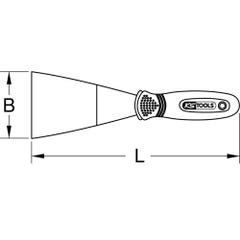 KS TOOLS 144.0622 Couteau de peintre lame inox flexible manche bi-composant - L.30mm 2