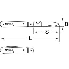 KS TOOLS 907.2187 Couteau d'électricien avec 1 lame droite Inox 7