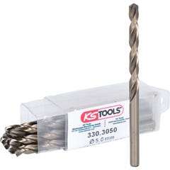KS TOOLS 330.3050 Lot de 10 forets HSS-CO au cobalt 5mm 0