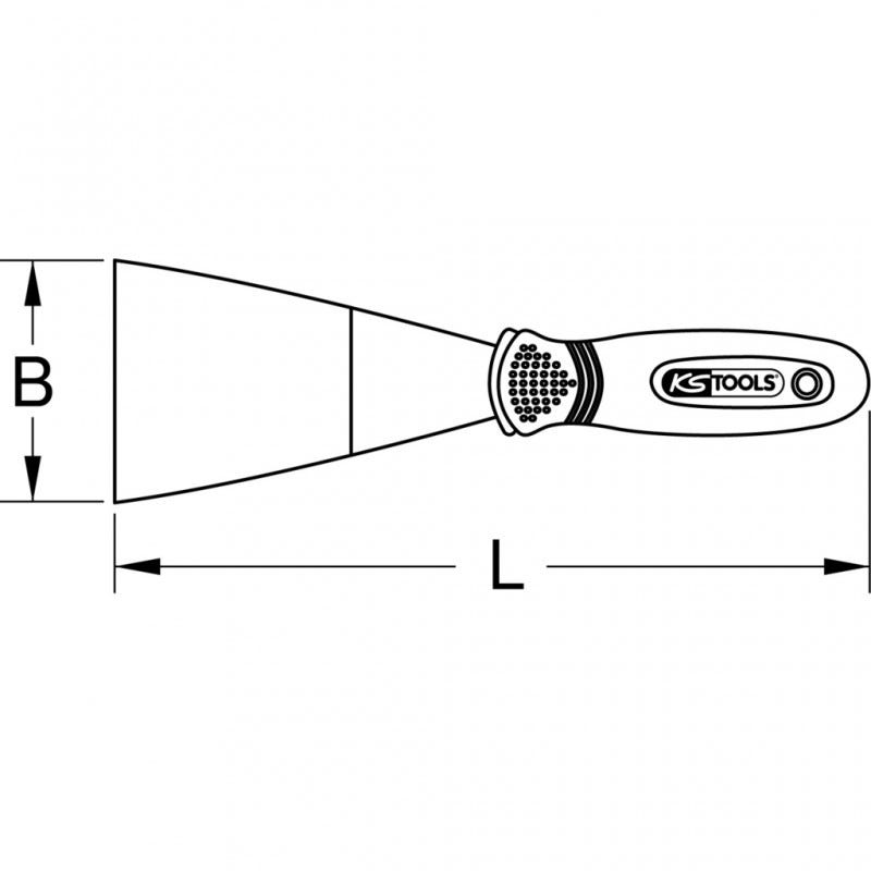 KS TOOLS 144.0628 Couteau de peintre lame inox flexible manche bi-composant L.80mm 1