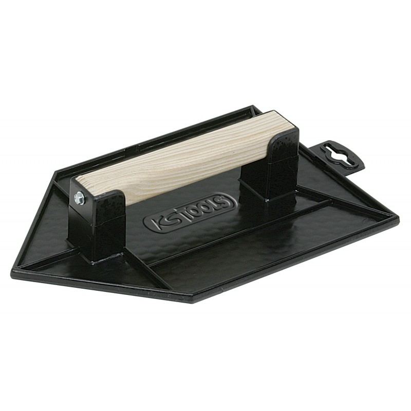 KS TOOLS 144.0532 Taloche plastique noire pointue - Poignée bois - Plateau alvéolé - 200x130 mm