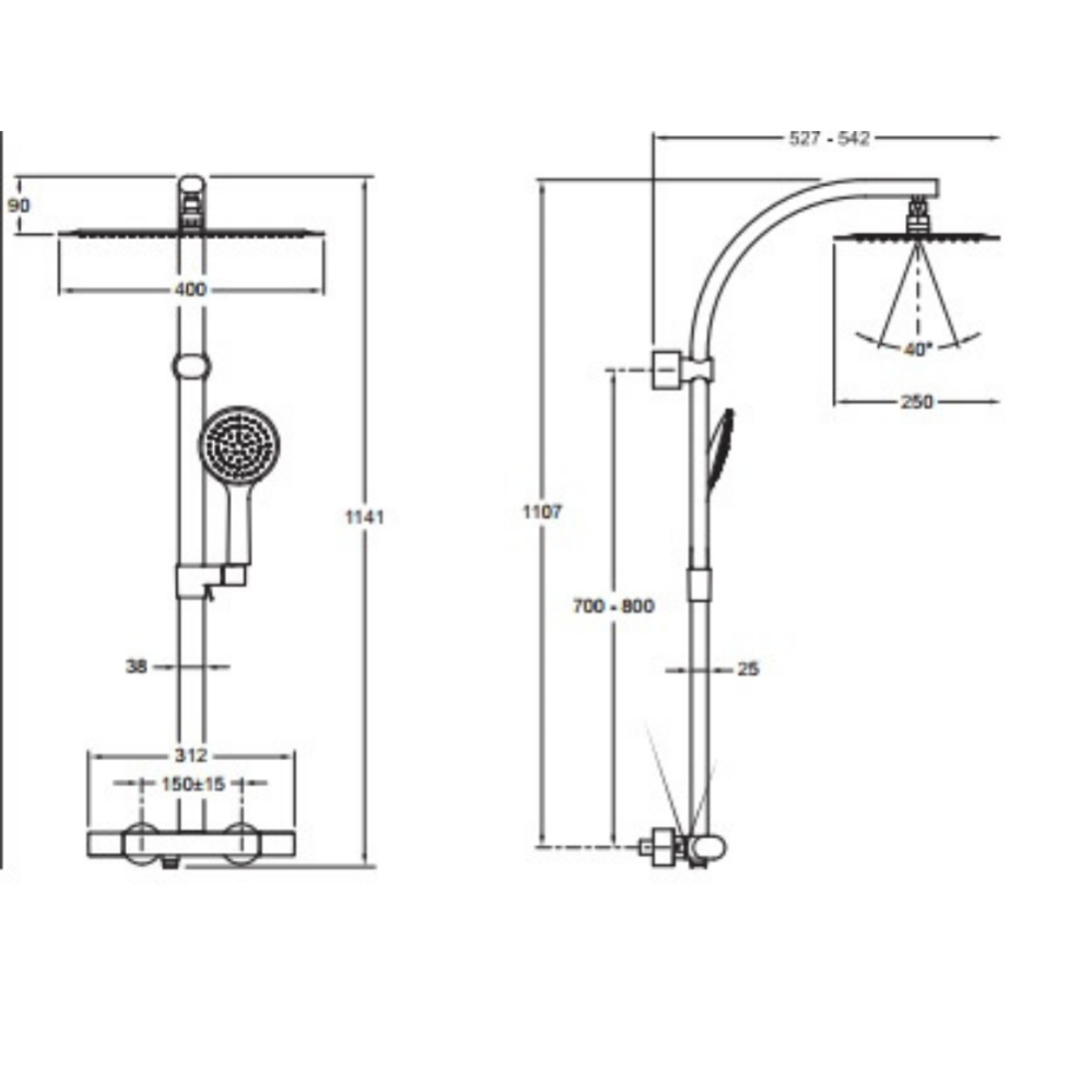 Colonne douche Jacob Delafon Oblo design