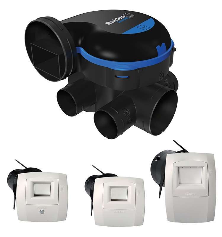 Kit VMC simple flux hygroréglable - EasyHOME HYGRO CLASSIC ALDES - 11033031 Kit EasyHOME HYGRO CLASSICGrand Débit cuisine inter + pileGrand Débit WC
