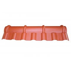 Faîtière PVC pour toiture imitation tuile mini Terre cuite, L : 104 cm 1