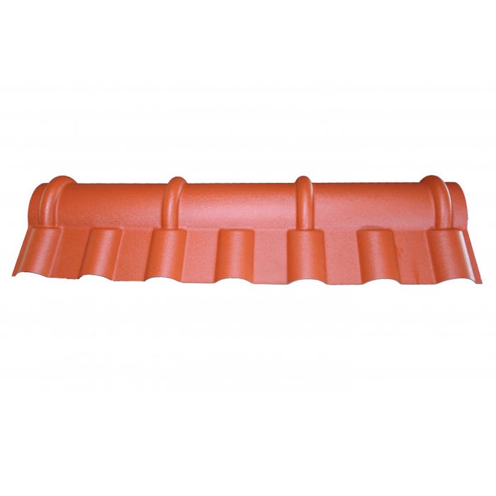 Faîtière PVC pour toiture imitation tuile mini Terre cuite, L : 104 cm 1