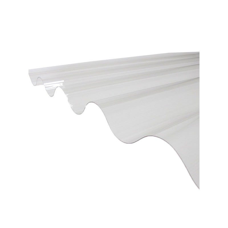 Plaque PVC ondulée (GO 177/51 - grandes ondes) Transparent, l : - 92cm, L : - 2.5m 0