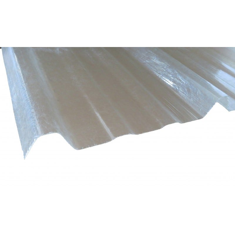 Plaque type bac acier 1045 en polyester Translucide, l : 105 cm, L : 300 cm 1