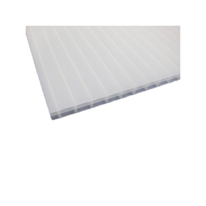 Plaque polycarbonate alvéolaire 16mm Opaline, E : 16 mm, l : 98 cm, L : 2 m 0