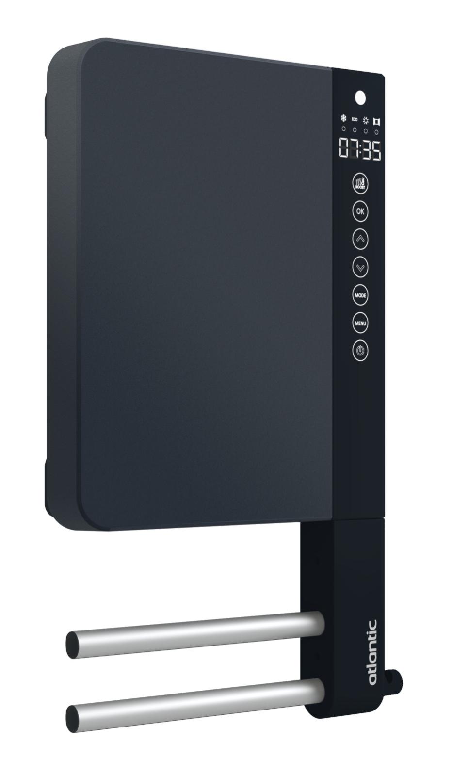 Sèche-serviette électrique TELIA 800+1000W soufflant + 2 barres gris - ATLANTIC - 720110