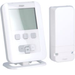 Kit thermostat ambiance programmable digital radio chauffe eau chaude 7j avec récepteur mural à piles Hager EK560 1