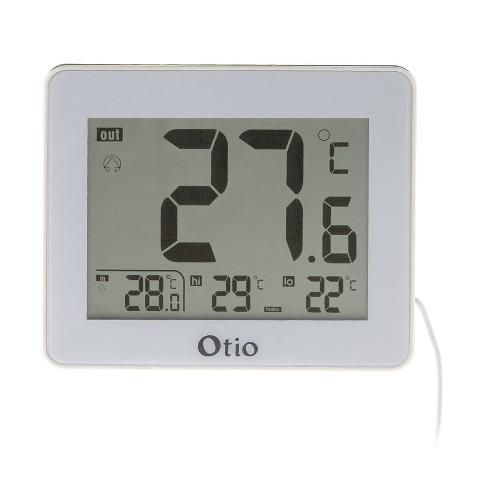 Thermomètre intérieur / Extérieur filaire Blanc - Otio 1