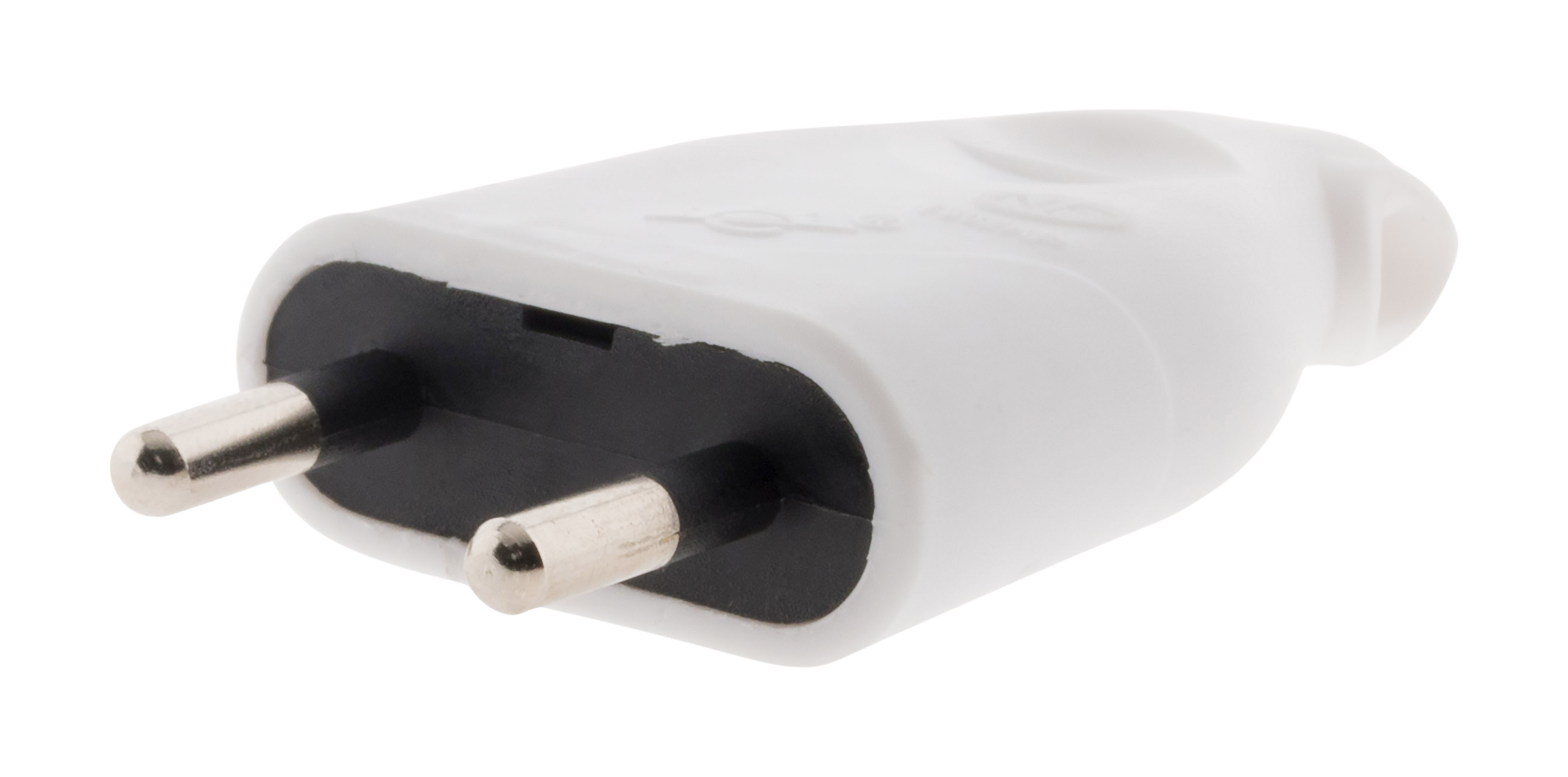 Fiche mâle 2P 6A latérale - Blanc - Zenitech