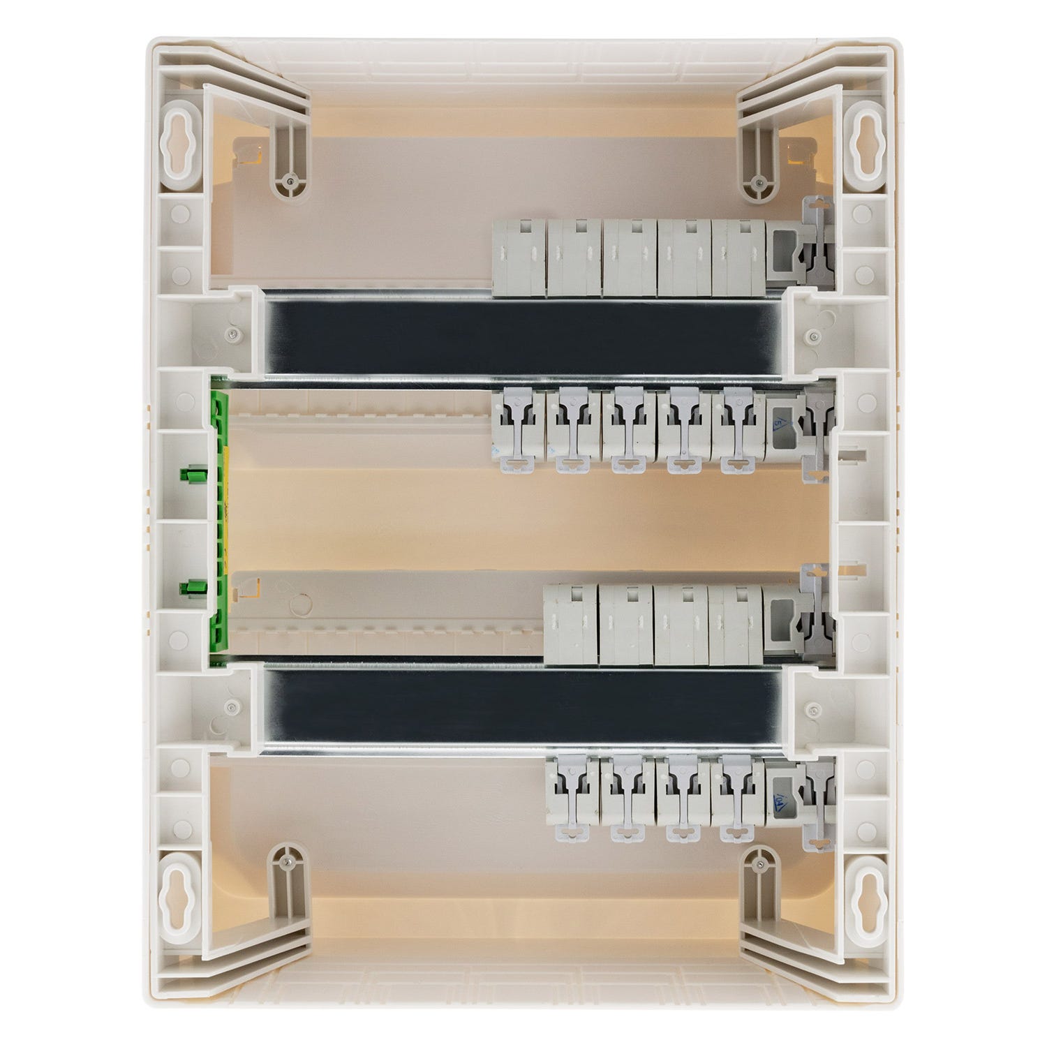 Coffret T3 26 modules Blanc équipé de 9 disjoncteurs et 2 inter. diff. livré avec accessoires - Zenitech 2