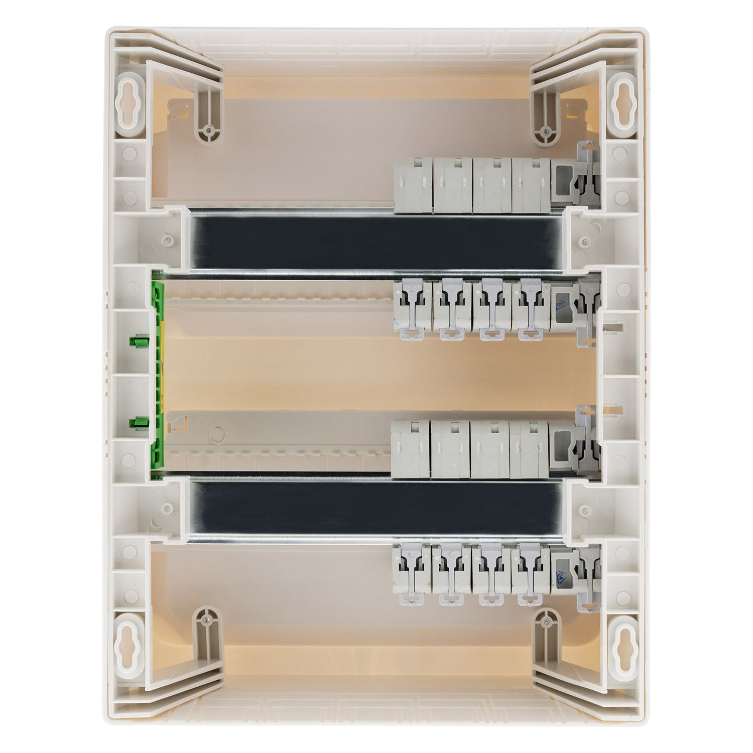 Coffret T1/T2 26 modules Blanc équpé de 8 disjoncteurs et 2 inter. diff. livré avec accessoires - Zenitech 2