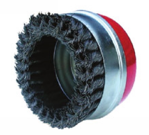 Brosse métallique rotative Ø 80 mm à fils ondulés