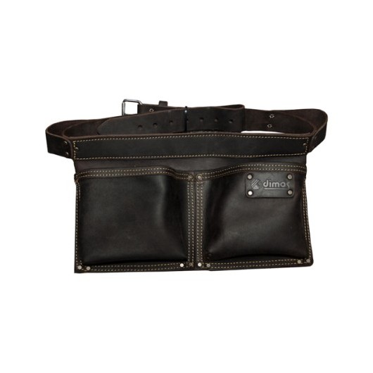 DIMOS - Poche à clous rectangulaire cuir avec ceinture - 2 compartiments - Réf: 205735 - 60 mm