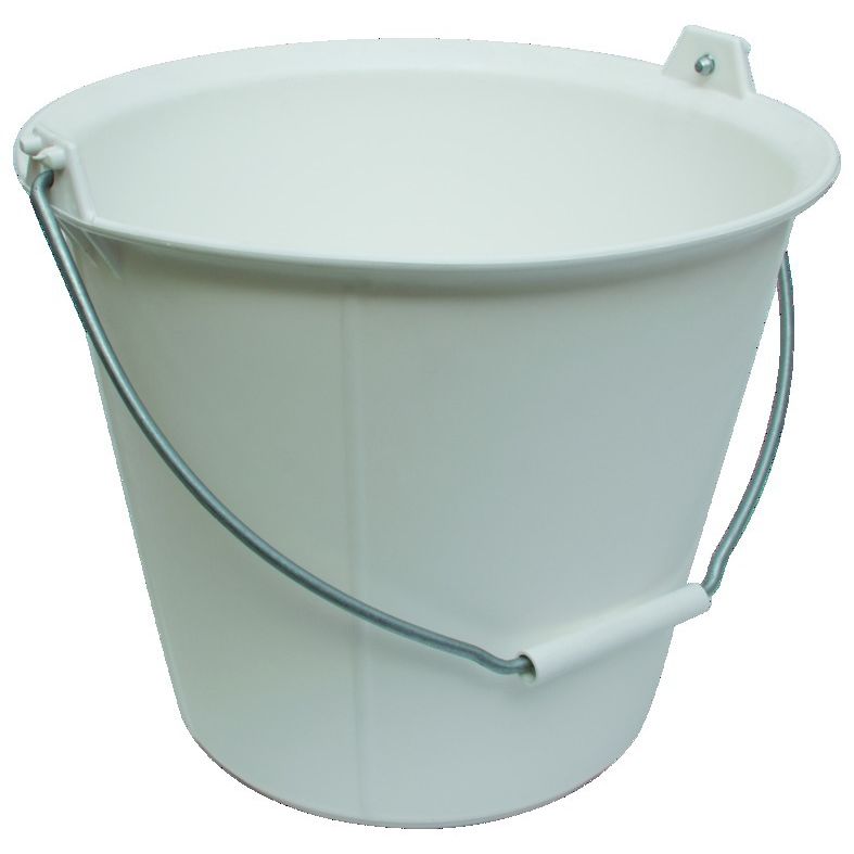 Seau en plastique renforcé gradué 13L blanc - TALIAPLAST - 310131