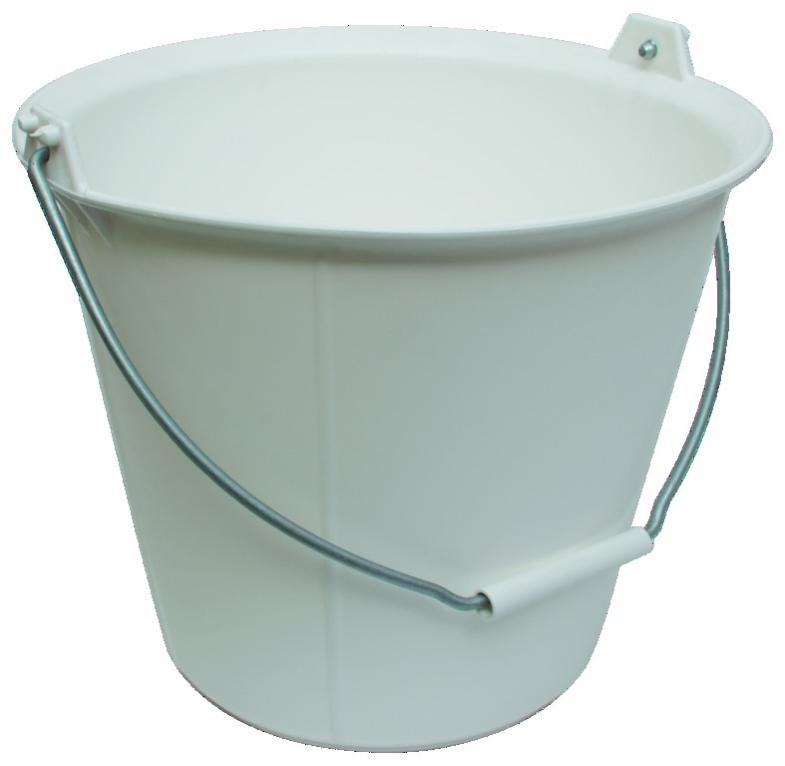 Seau blanc gradué 13 L en plastique renforcé - TALIAPLAST - 310131