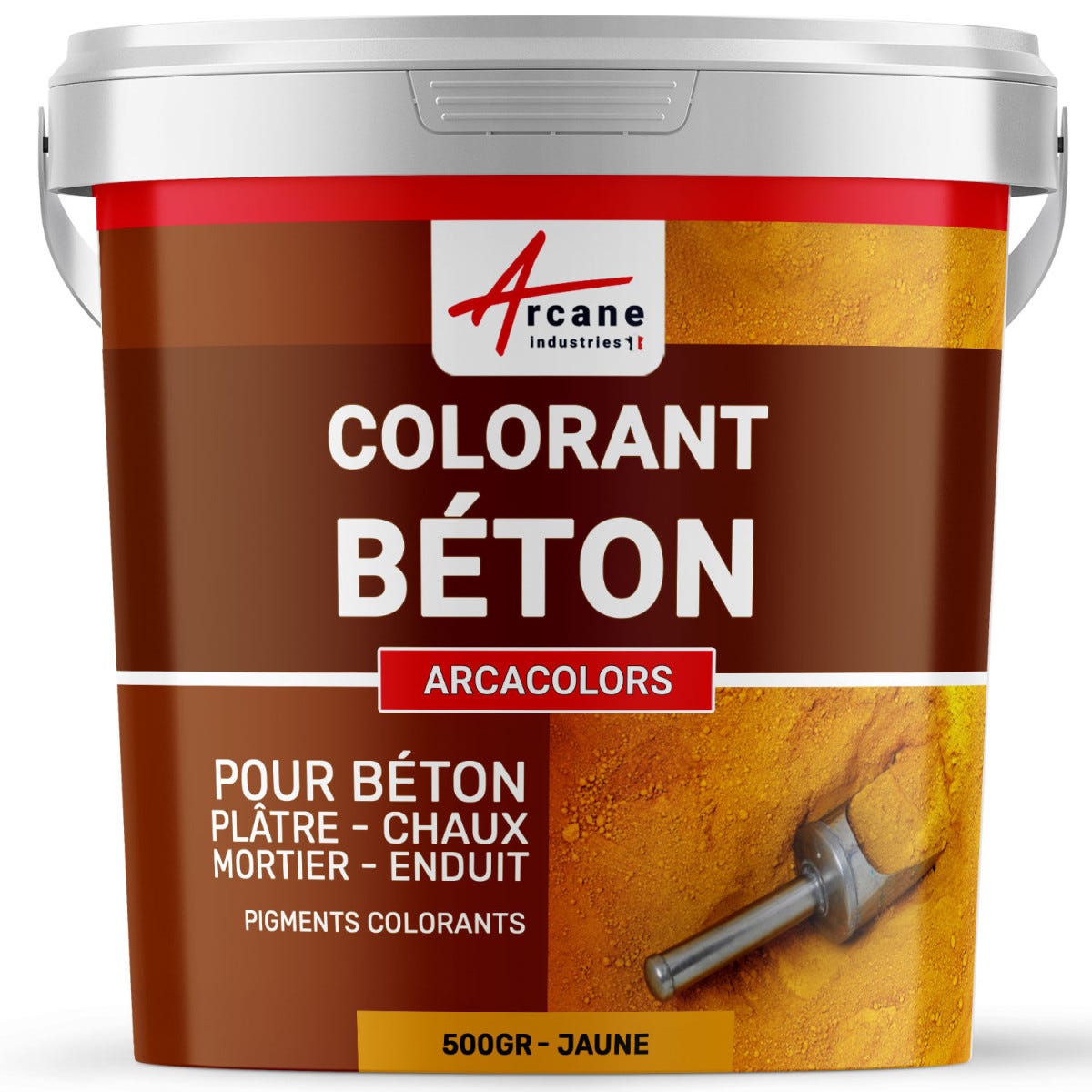 Pigments Colorants Premium pour enduit, béton, mortier, chaux, platre - ARCACOLORS - 500 gr - Jaune - ARCANE INDUSTRIES 0