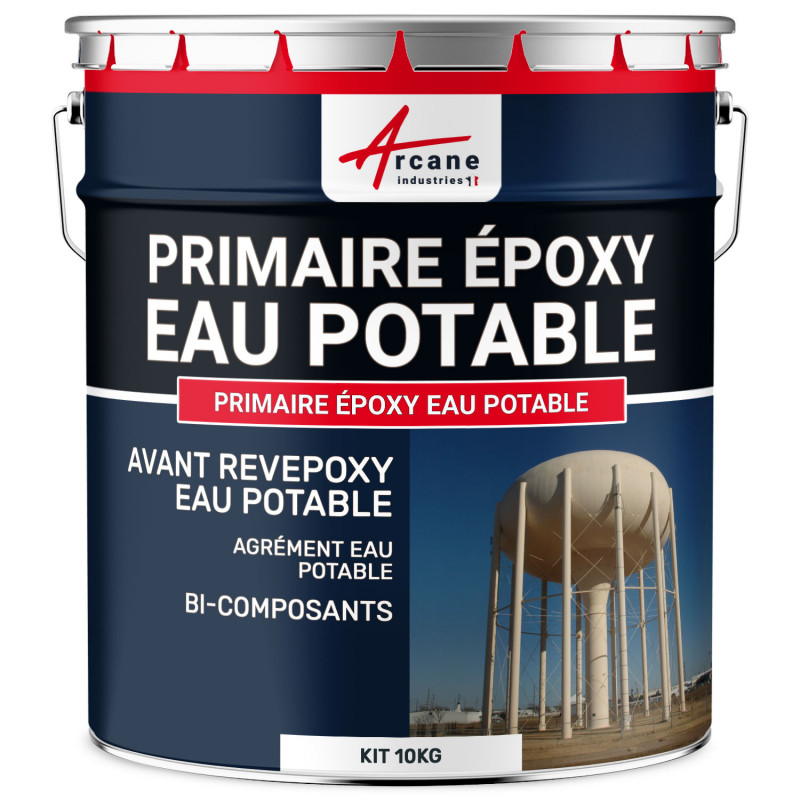 Primaire Epoxy Pour Eau Potable - Primaire Epoxy Eau Potable - Incolore - Kit De 10 Kg - Arcane Industries