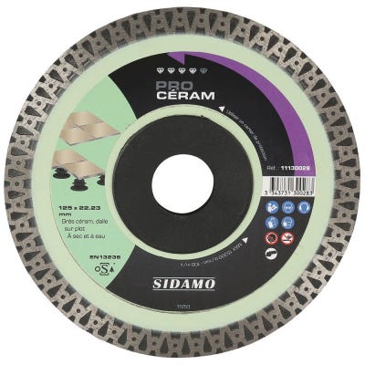 Disque Diamant Pro Ceram D. 125 X 22,23 X H 10 Sidamo