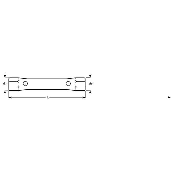 Clé à pipe droite double tubulaire avec finition chromée 46x50 mm 1936M-46-50 Bahco 1