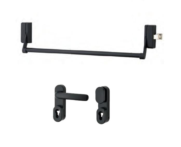 Serrure anti-panique 1 point latéral réversible laqué gris porte maxi 1150 mm Thirard